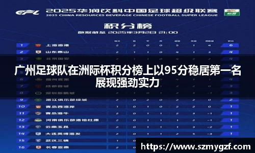 广州足球队在洲际杯积分榜上以95分稳居第一名展现强劲实力